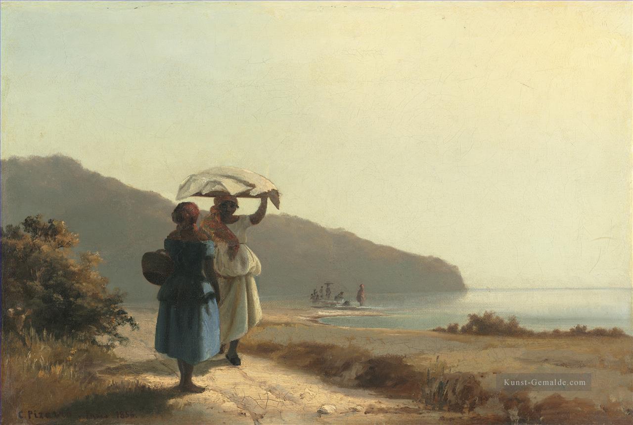 zwei Frau am Meer st thomas 1856 Camille Pissarro im Chat Ölgemälde